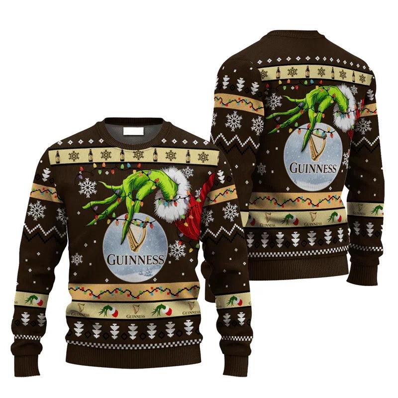 Guinness Grinch Hand Stock Ugly Christmas Sweater