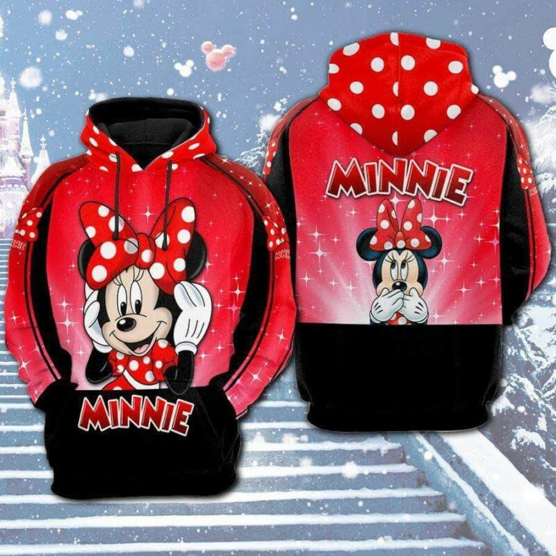 Unisex Hoodie All Over Print Gift Minnie Mouse Bling Us Unisex Size Hoodie