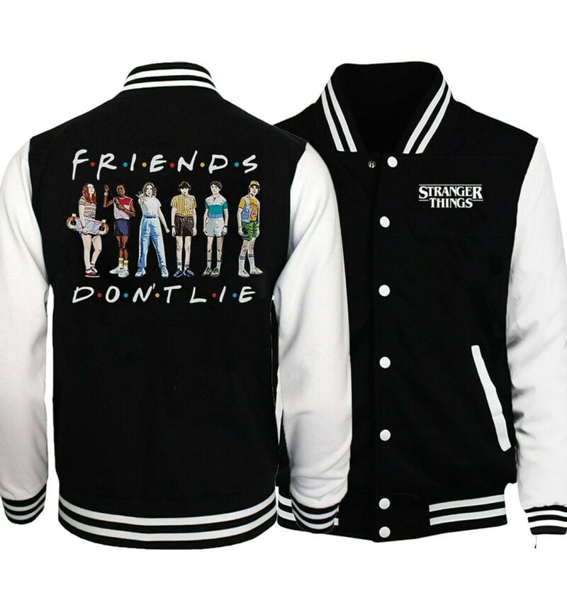 Friends Don’t Lie – Stranger Things Mashup Friends Baseball Jacket