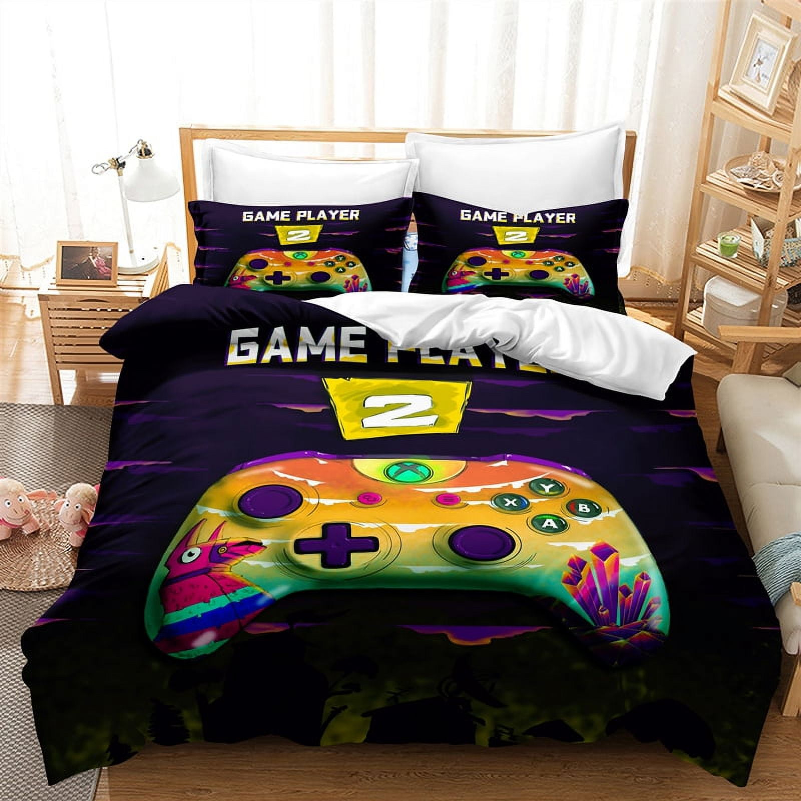 Game Bedding Set Game Player 2 Controller Graphic Duvet Covers