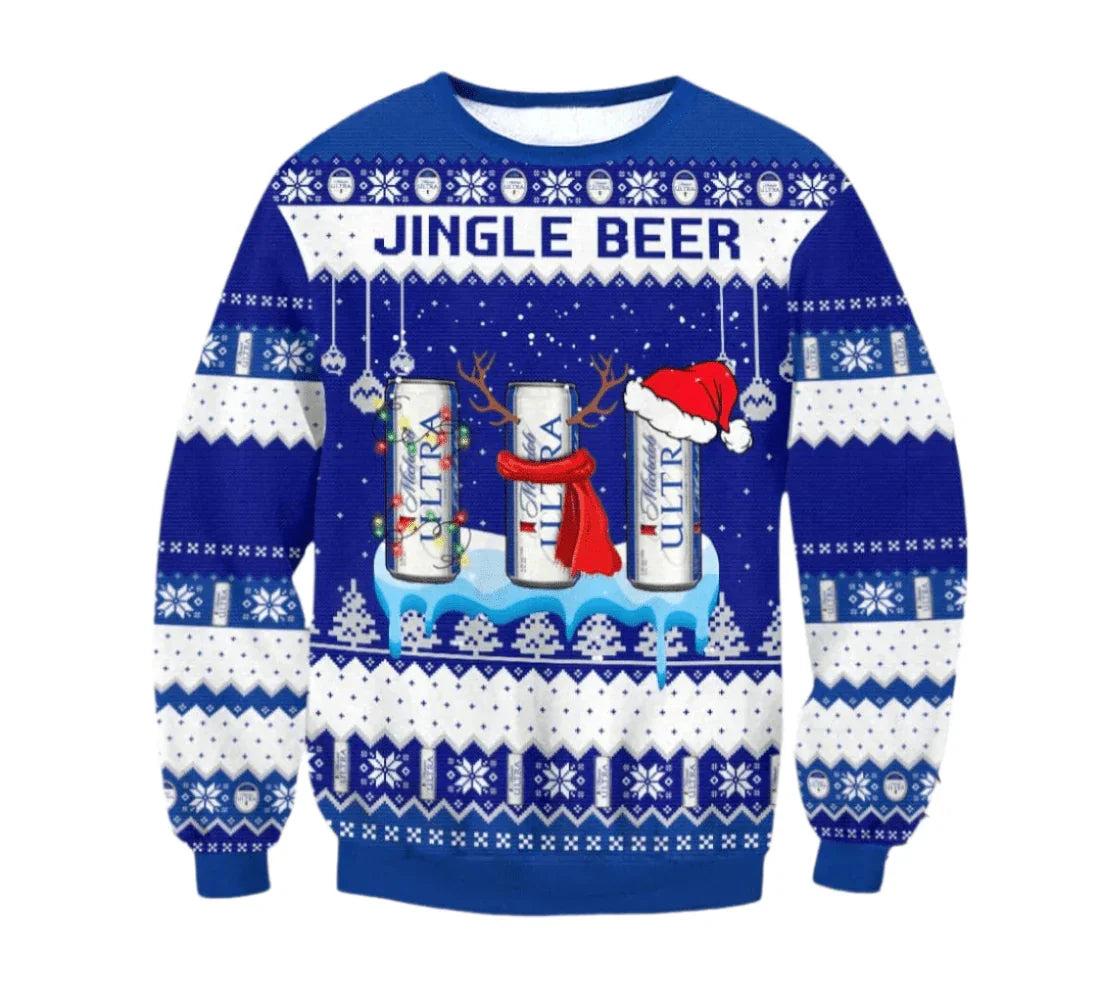Michelob Ultra Jingle Beer Ugly Christmas Sweater