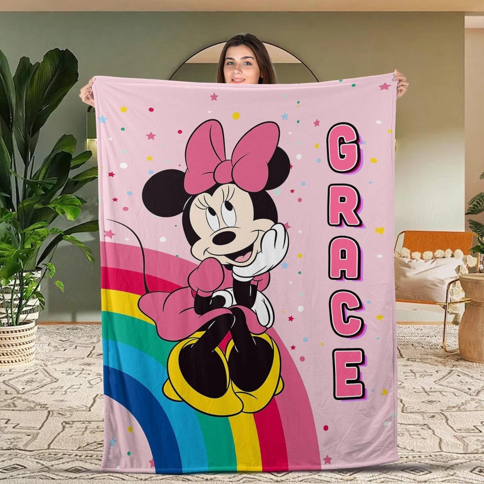 Cute Minnie Fleece Sherpa Blanket