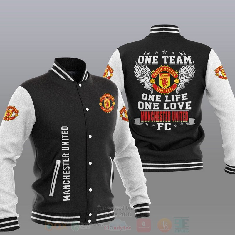 Manchester United Black One Team Baseball Jacket