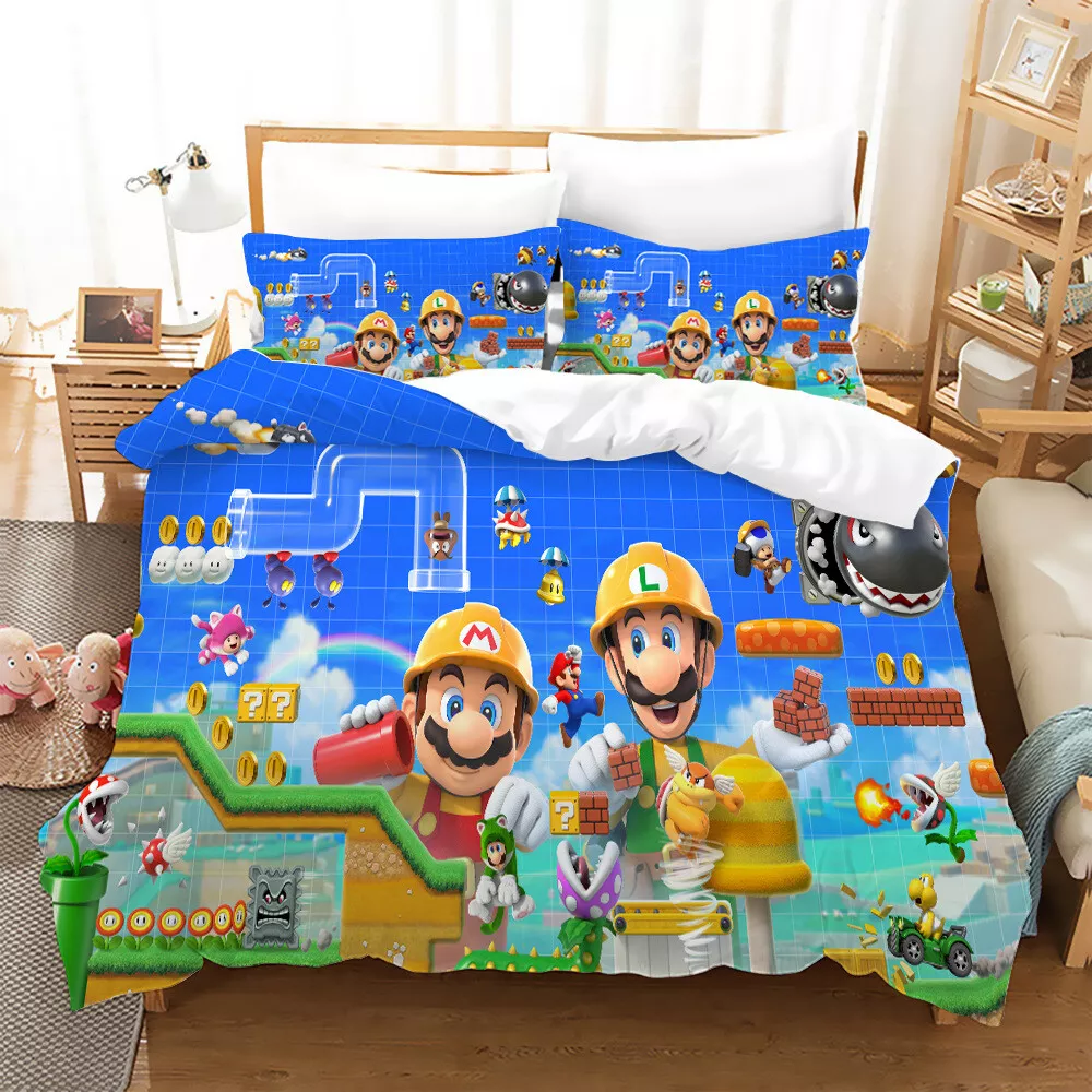 Mario Bedding Set Super Mario Maker Graphic Duvet Covers