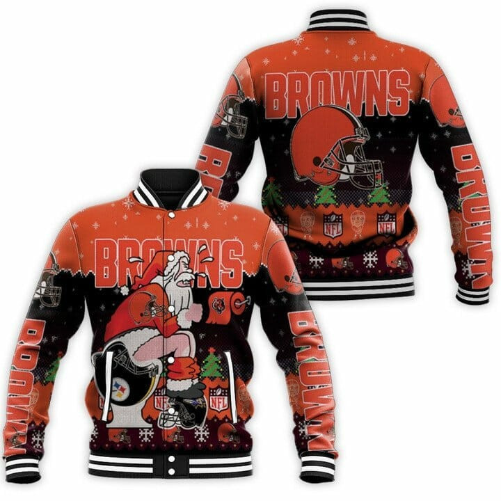 Cleveland Browns Christmas Orange Baseball Jacket