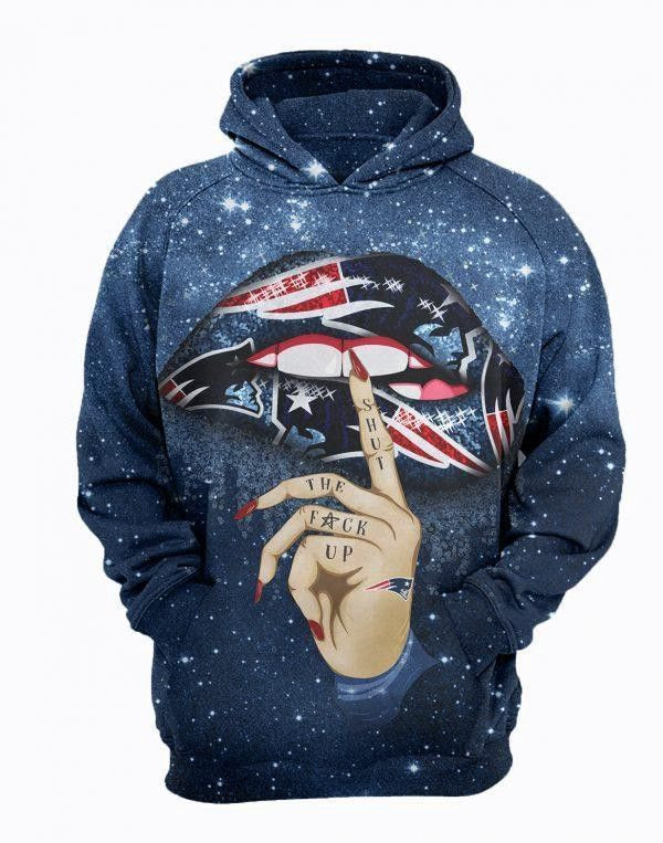 New England Patriots Shut The Fck Up Sexy Lips 3D All Over Print Hoodie & Zip Hoodie