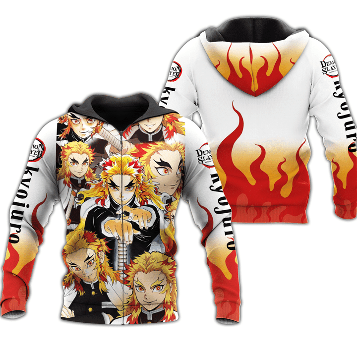 Rengoku Demon Slayers 3d Hoodie Zip Hoodie