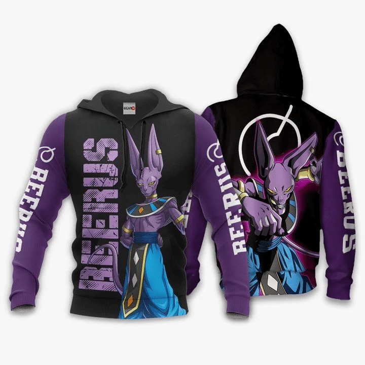 Beerus Dragon Ball 3d Hoodie Zip Hoodie