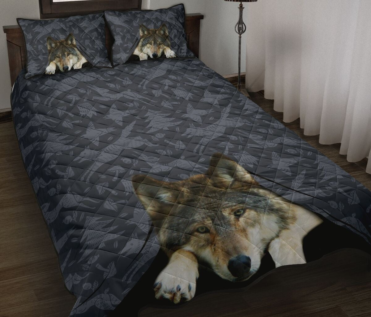 Wolf Bedding Set Wolf Graphic Animal Silhouette Pattern Duvet Covers