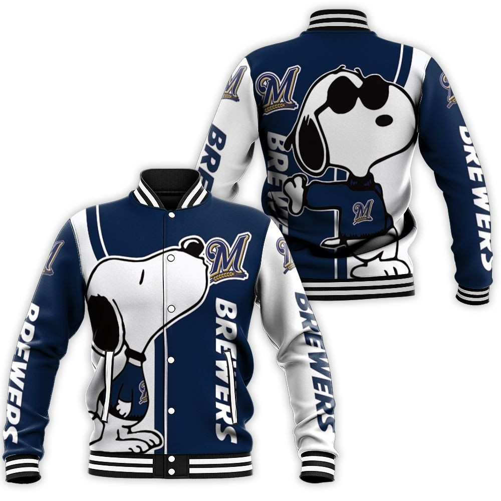 Milwaukee Brewers Snoopy Lover Baseball Jacket