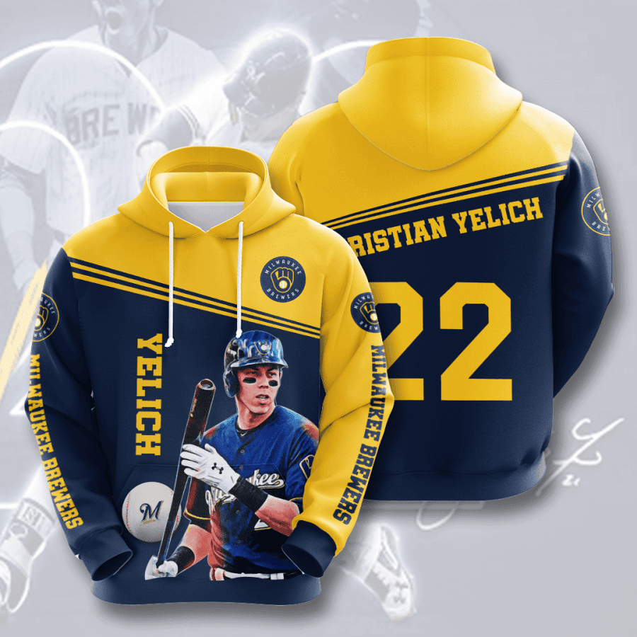 Christian Yelich Milwaukee Brewers 3D All Over Print Hoodie & Zip Hoodie