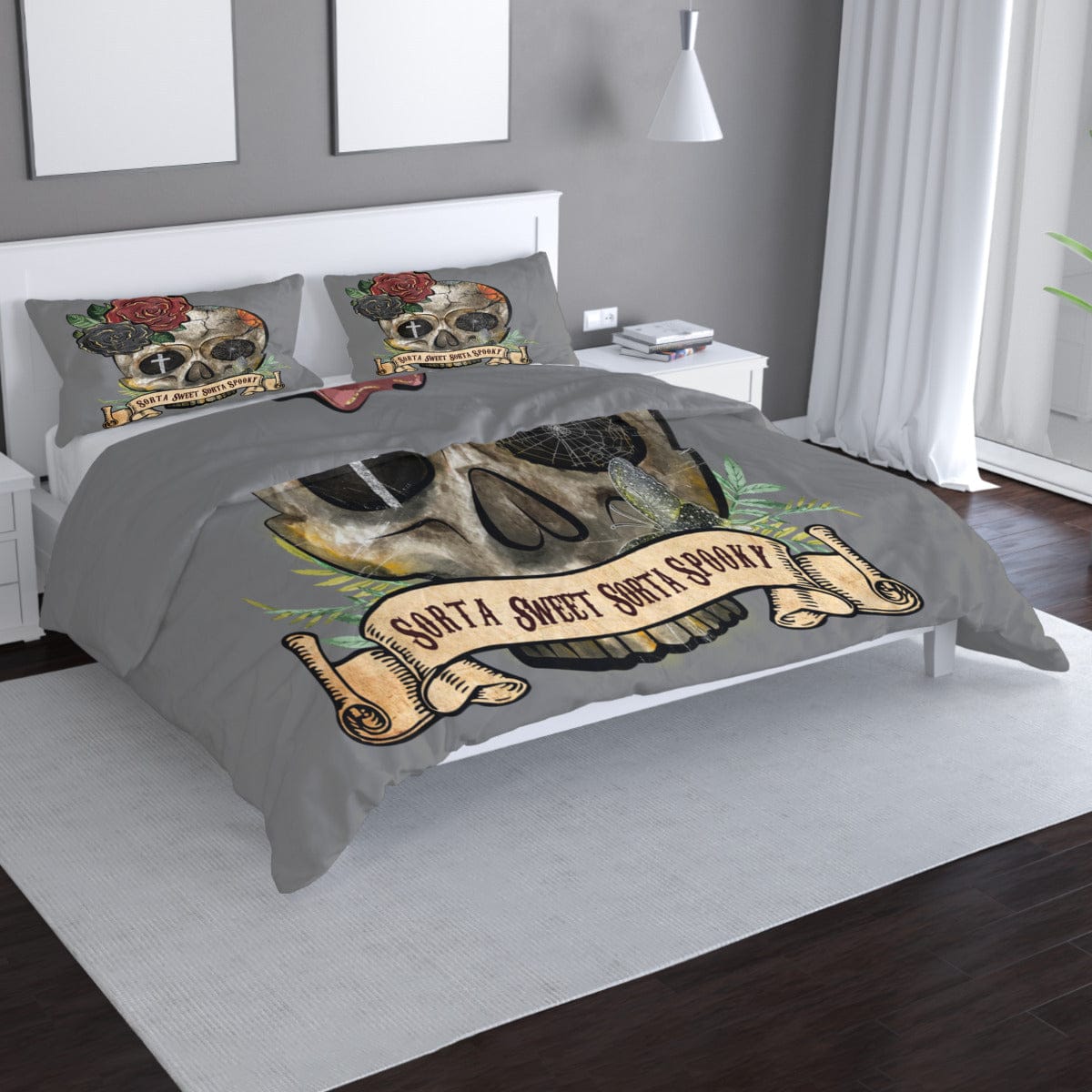 Skull Bedding Set Sorta Sweet Sorta Spooky Duvet Covers