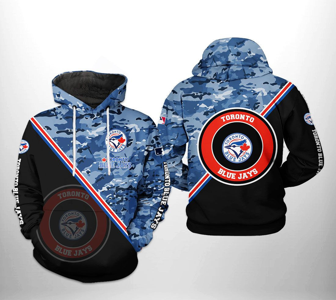 Toronto Blue Jays MLB Camo Team 3D All Over Print Hoodie & Zip Hoodie