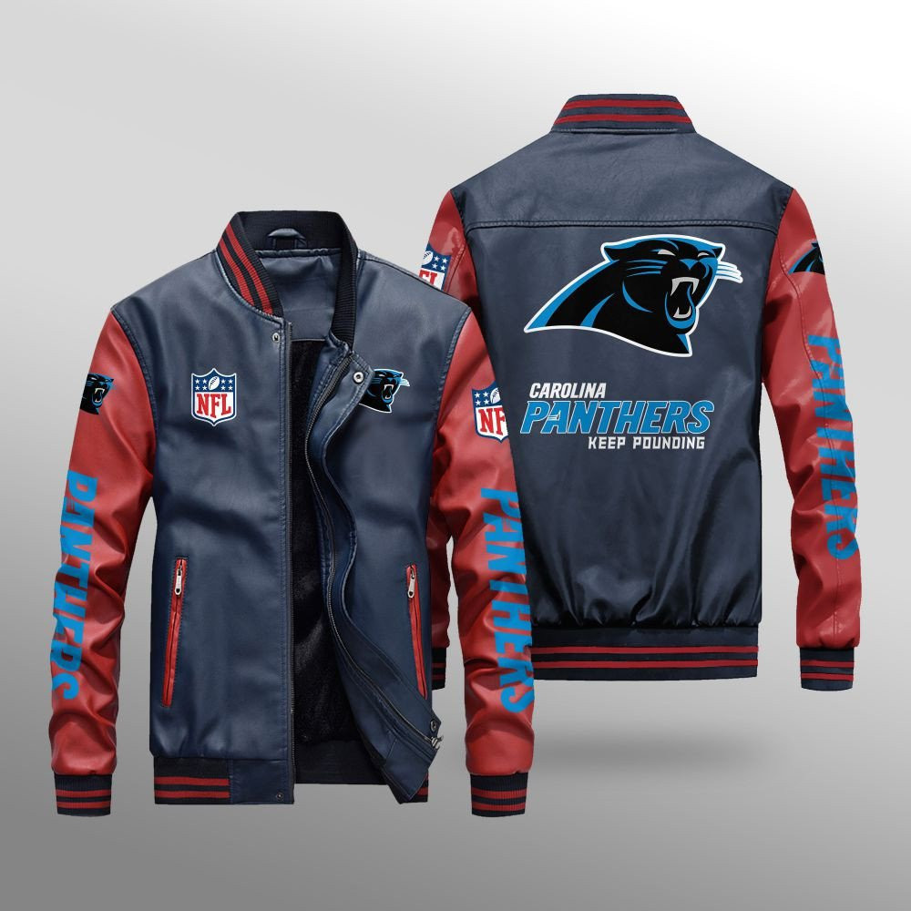 Carolina Panthers Leather Bomber Jacket BG37