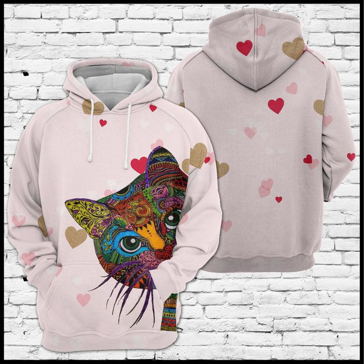 Lovely Cat Face 3D All Over Print Hoodie & Zip Hoodie