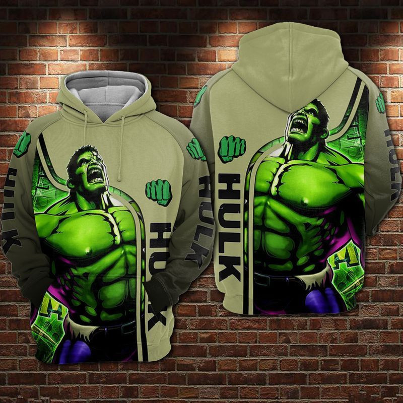 Hulk Avengers Marvel Over Print 3d Hoodie Zip Hoodie