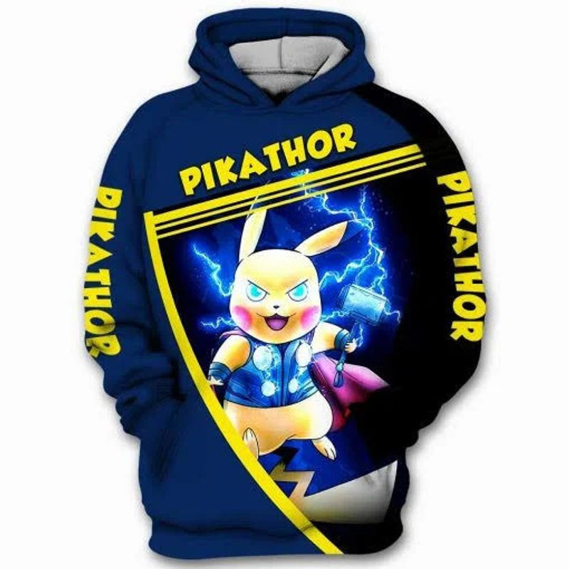 Pokemon Pikathor Cute 3d Hoodie Zip Hoodie