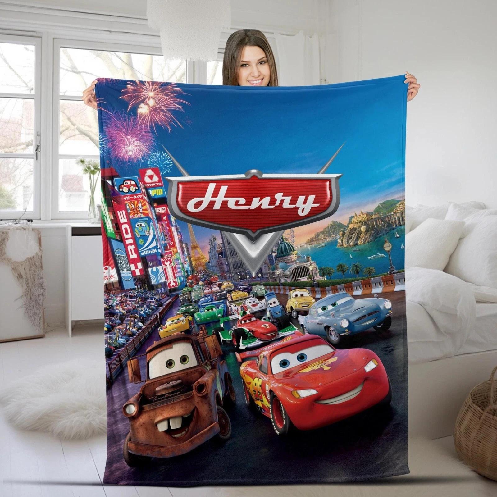 Personalized Name Cars Movies Blanket  Lightning MCQueen Baby Fleece Sherpa Blanket