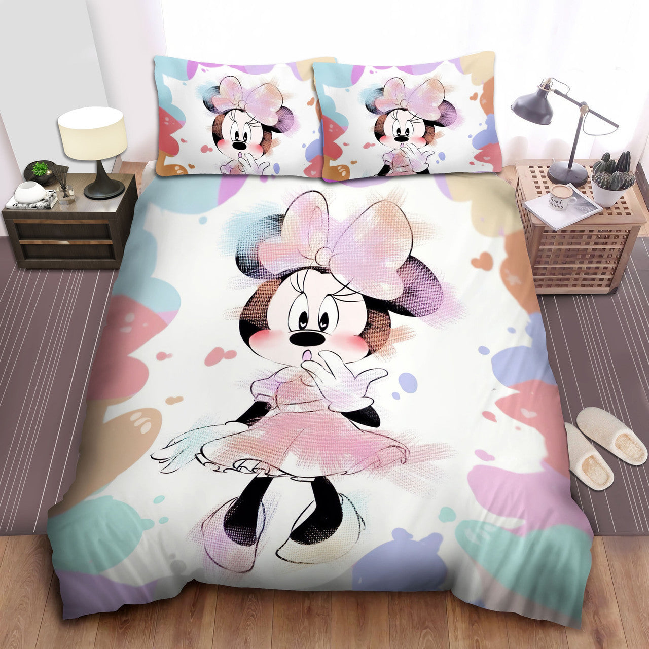Minnie Bedding Set DN Minnie Drawing Art Style Duvet Covers