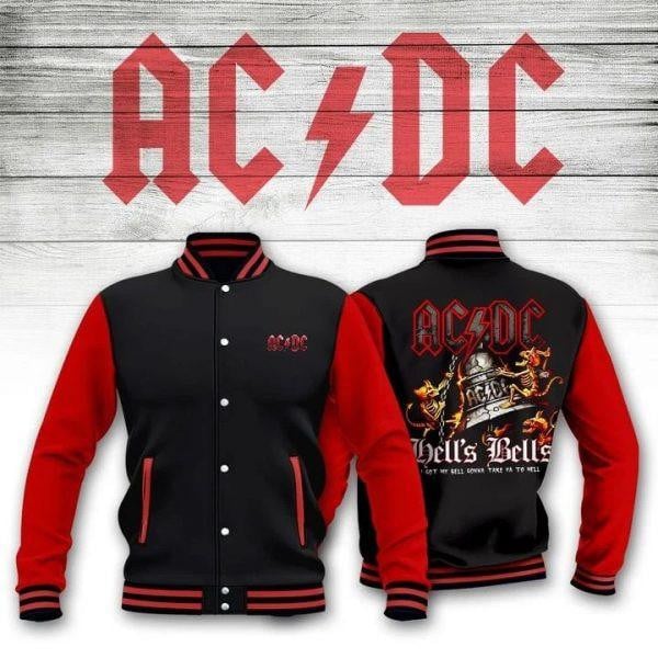 Acdc Music Band, Acdc Hells Bells Baseball Jacket