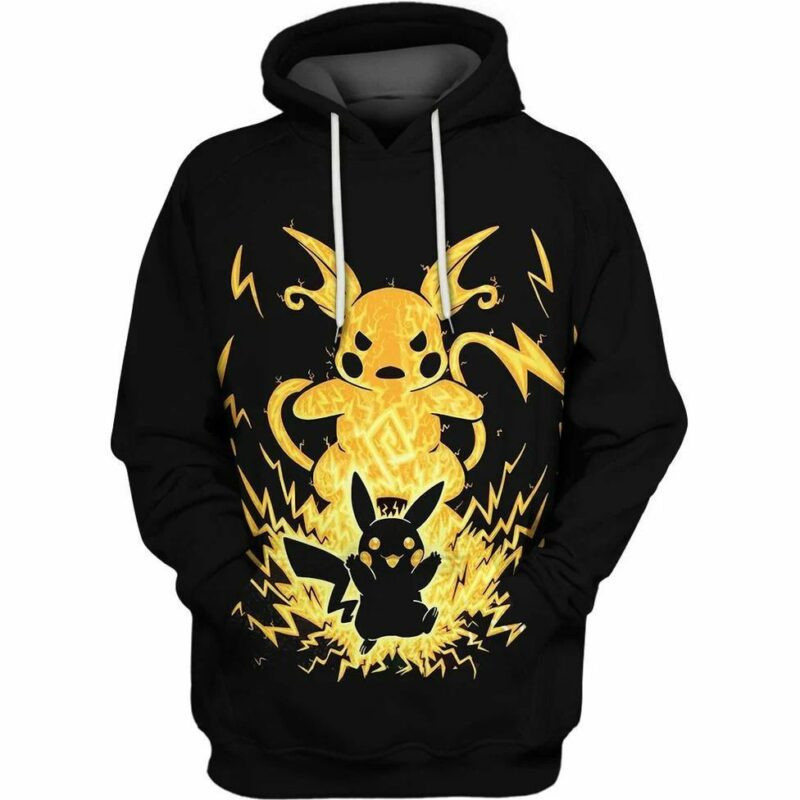 Pikachu And Raichu Pokemon 3d Hoodie Zip Hoodie