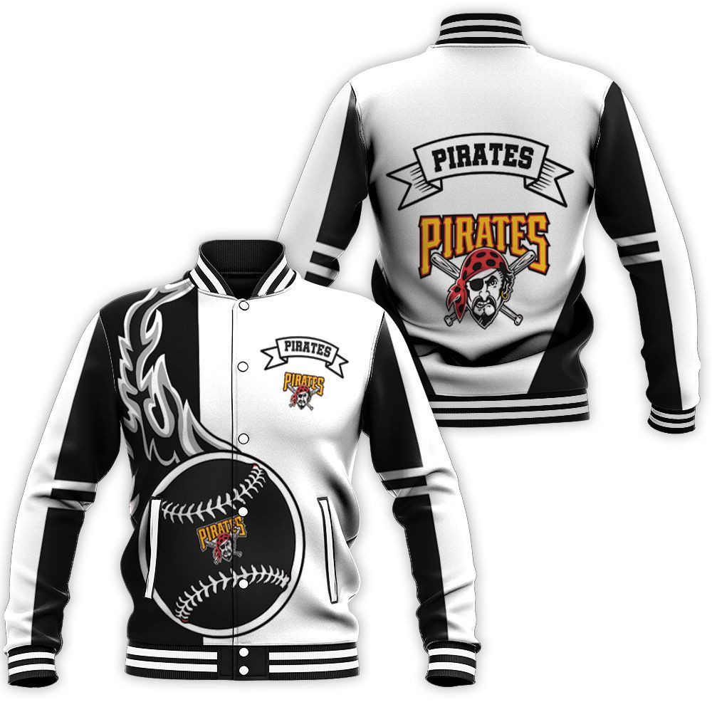 Pittsburgh Pirates Black White Baseball Jacket