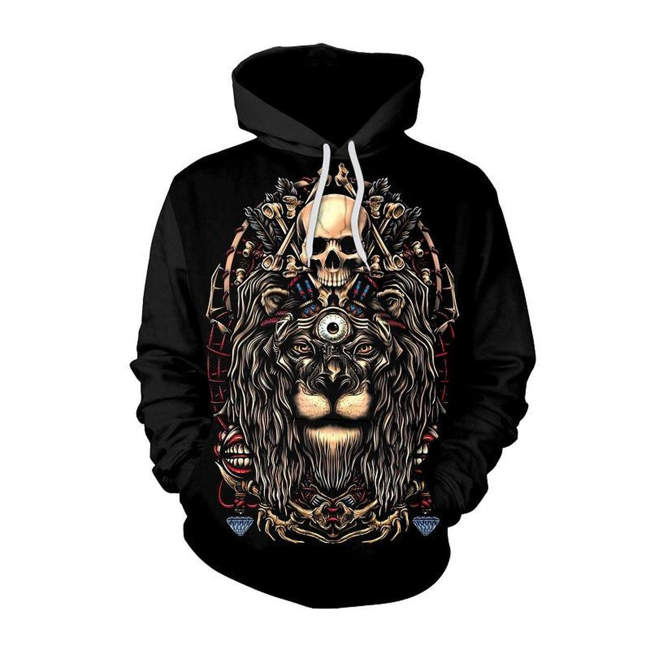 Halloween Lion And Skull Print 3D All Over Print Hoodie & Zip Hoodie