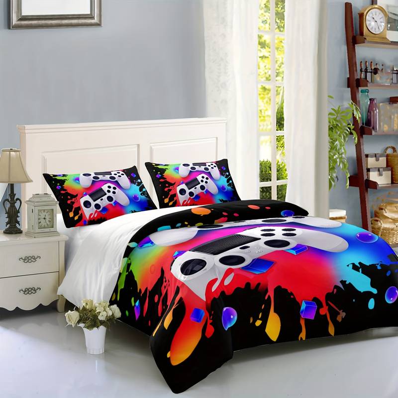 Game Bedding Set Game Controller Watercolor Duvet Covers
