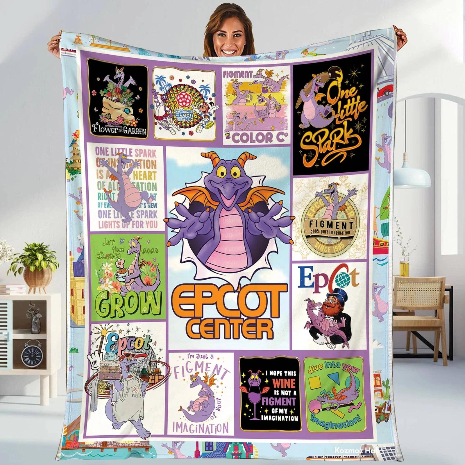 Figment Epcot Blanket Figment One Little Spark Fleece Sherpa Blanket