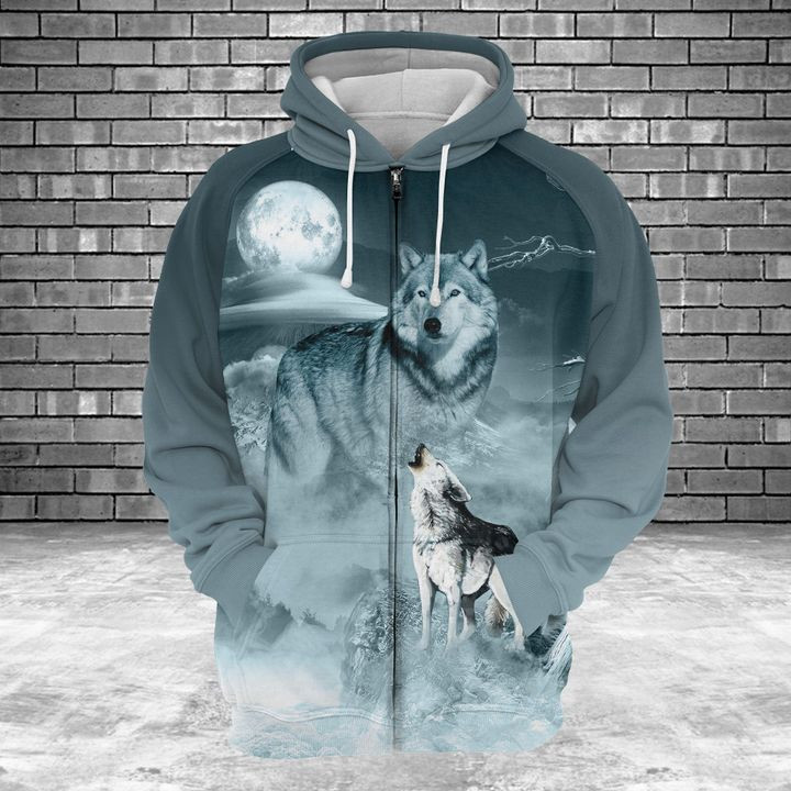 Wolf Cool Night 3D All Over Print Hoodie & Zip Hoodie