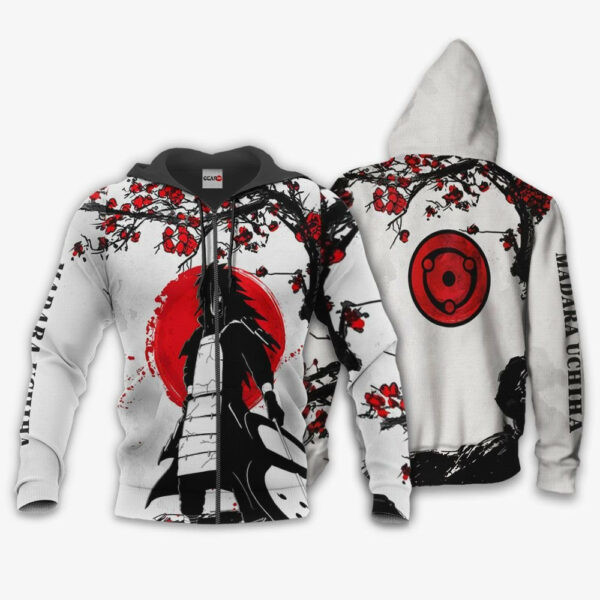 Uchiha Madara Japan Cherry Blossoms Naruto Anime 1k473 Cartoon Graphic Outfits Aop 3d Hoodie, Zip Hoodie 1819