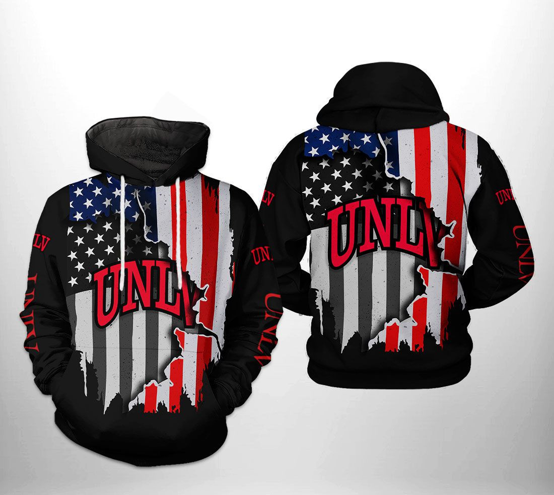 UNLV Rebels US Flag 3D All Over Print Hoodie & Zip Hoodie