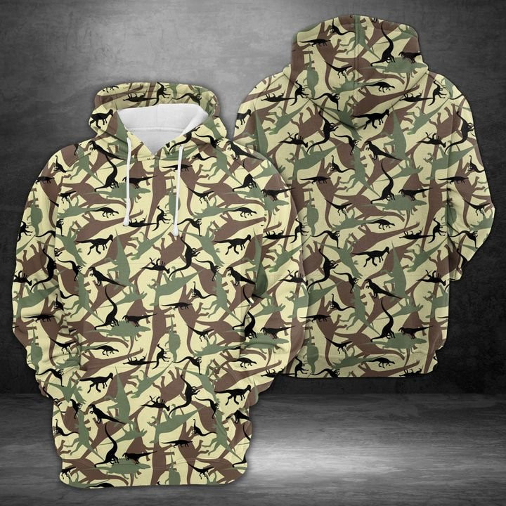 Amazing Camouflage Dinosaur 3D All Over Print Hoodie & Zip Hoodie