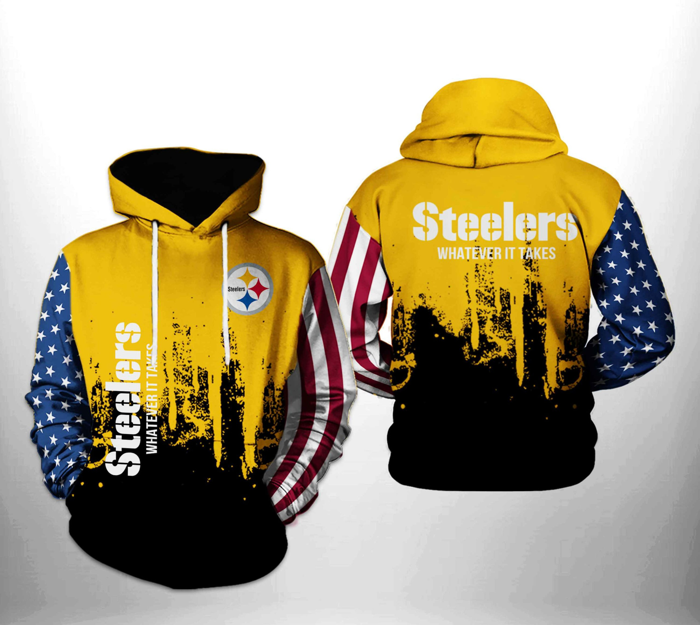 Pittsburgh Steelers Team US 3D All Over Print Hoodie & Zip Hoodie