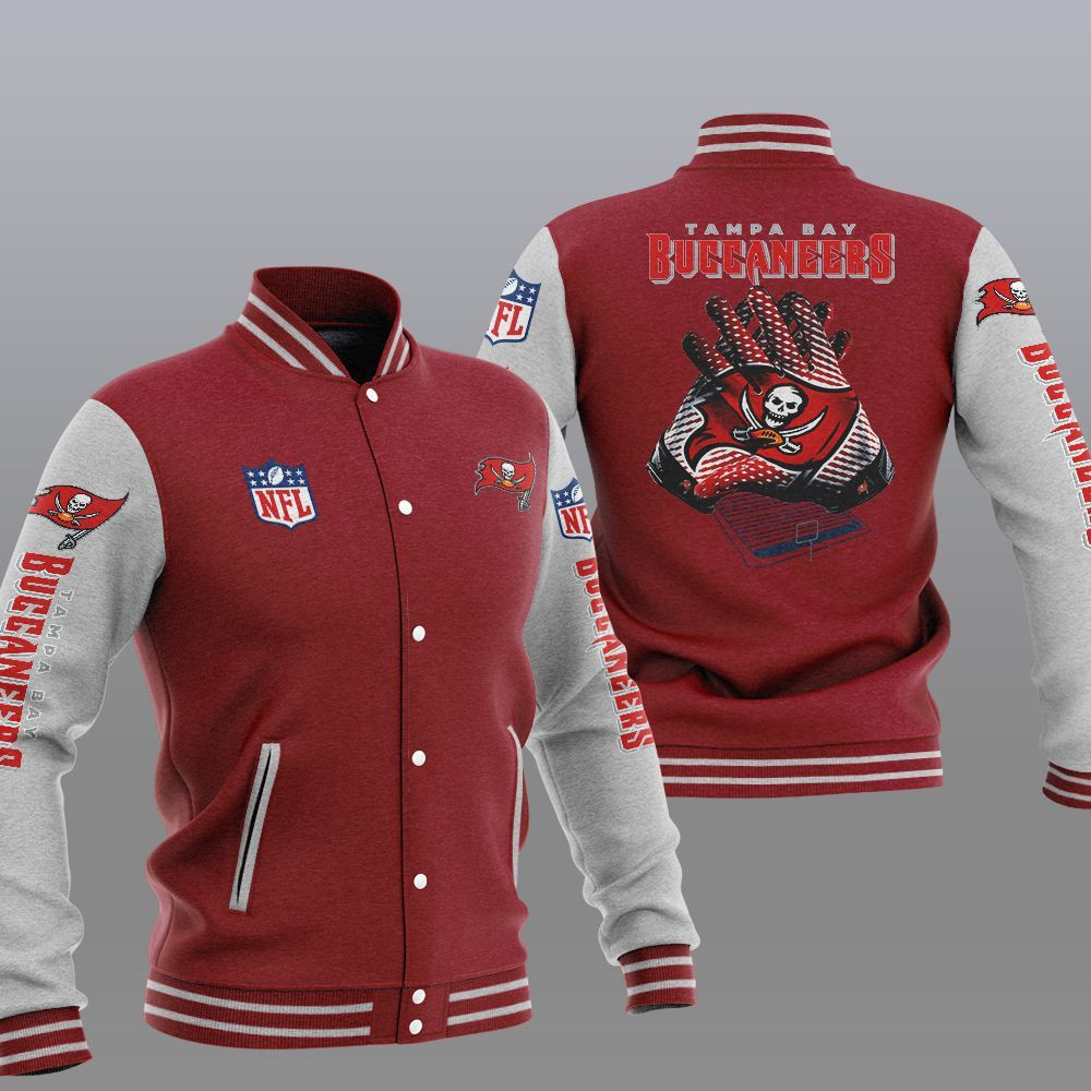 Tampa Bay Buccaneers Red Grey Baseball Jacket