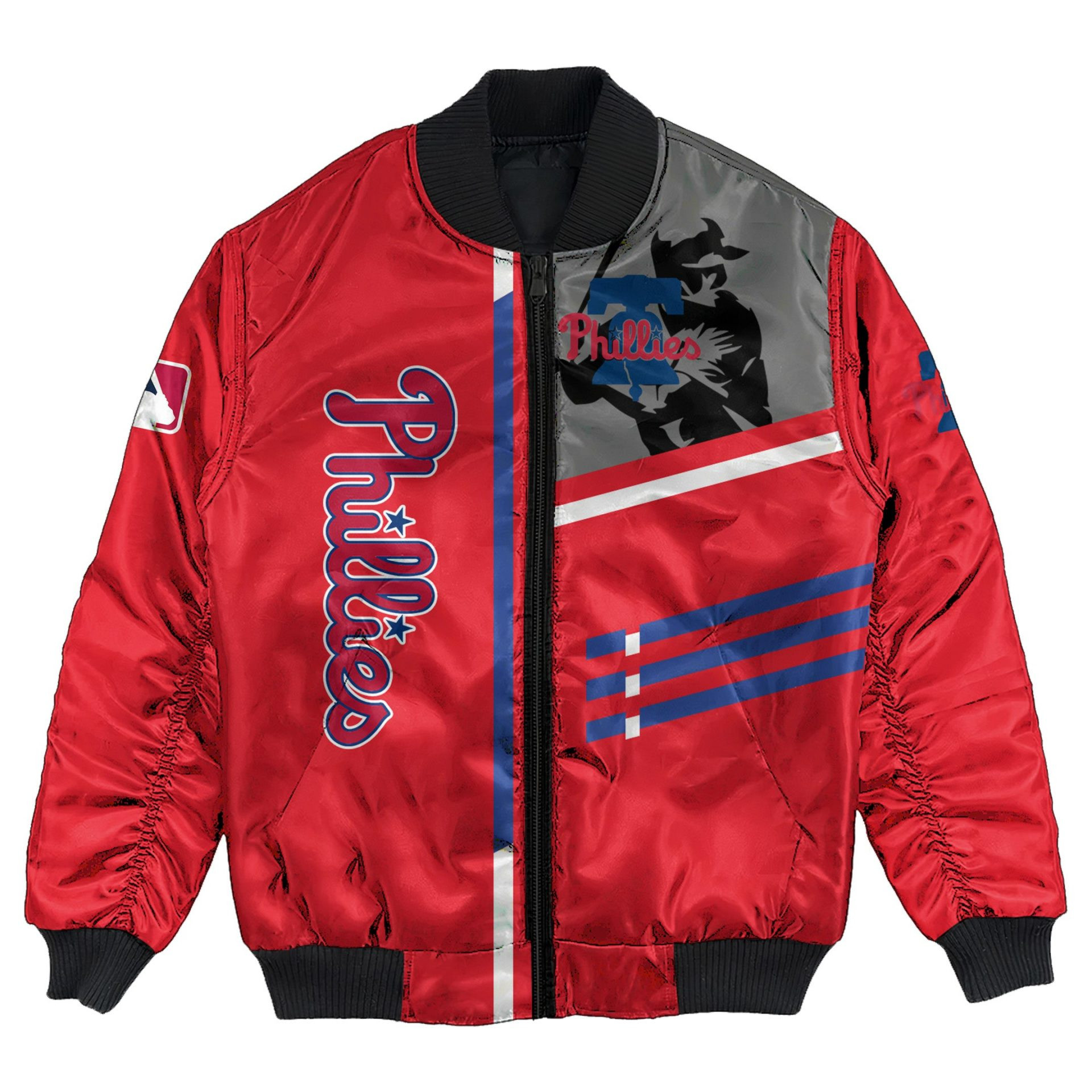 Philadelphia Phillies Custom Name Number Red Bomber Jacket