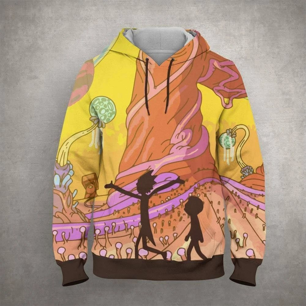 Rick And Morty Gift Over Print 3d Hoodie Zip Hoodie 921
