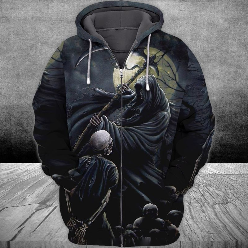 Grim Reaper 3d Hoodie Zip Hoodie