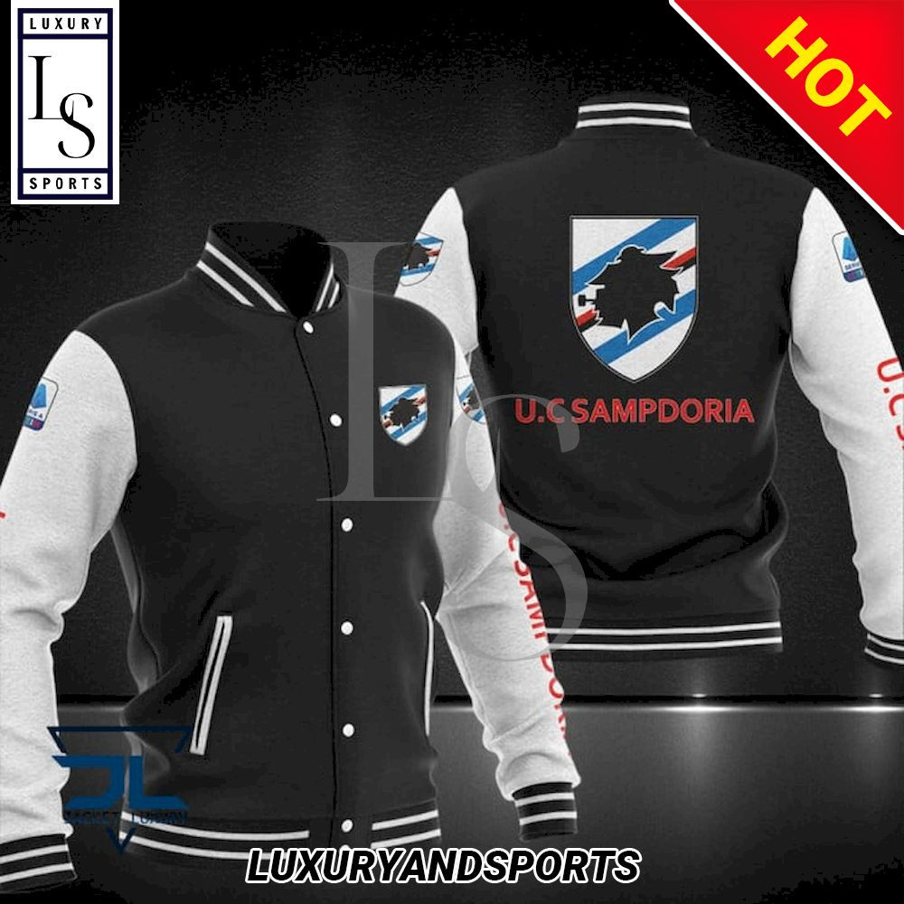 UC Sampdoria Black White Baseball Jacket