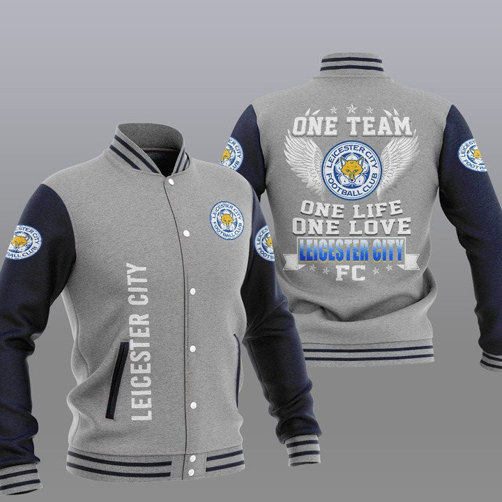 Leicester City FC Grey One Team One Life One Love Baseball Jacket