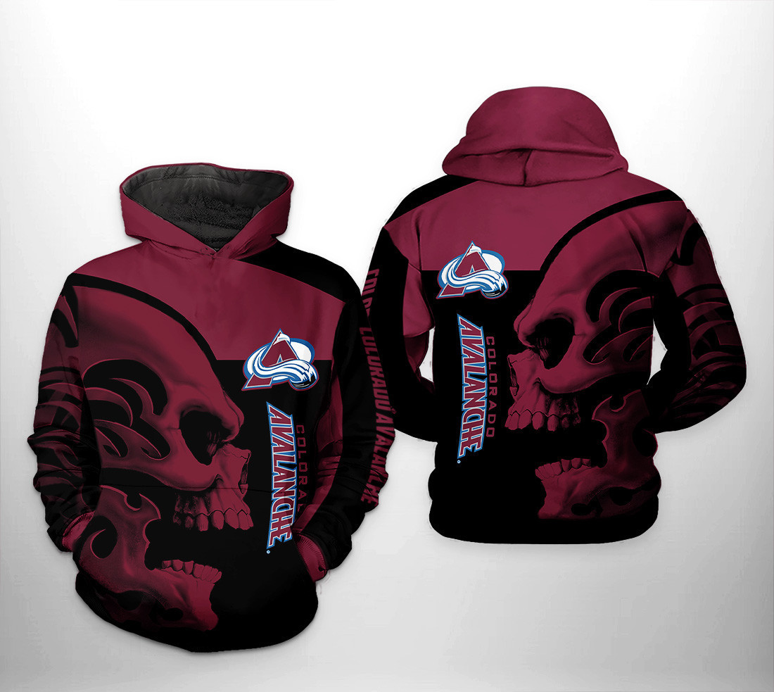 Colorado Avalanche Skull 3D All Over Print Hoodie & Zip Hoodie