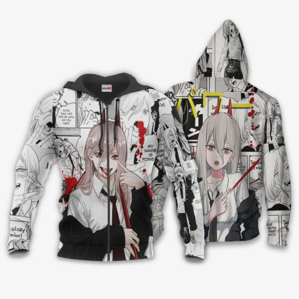 Power Blood Devil Style Chainsaw Man Anime 3k50 Cartoon 3d Hoodie Zip Hoodie 2152