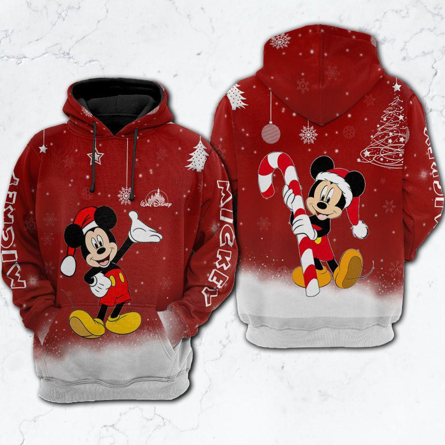 Mickey Mouse Disney Christmas Gift, Funny Mickey Mouse Gift, Mickey Mouse Christmas Aop Hoodie, Zip Hoodie, Fleece Jacket