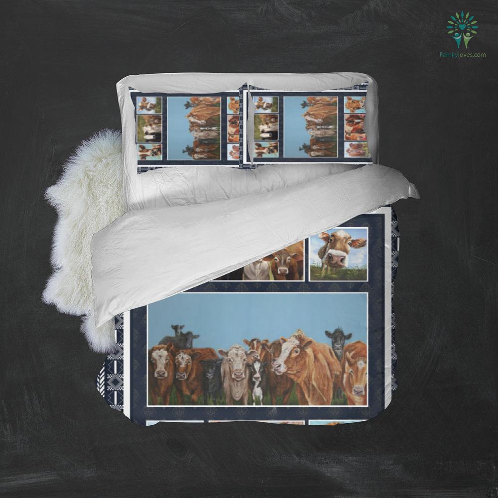 Cow Bedding Set Farming Cow Graphic Pattern Duvet Covers Black