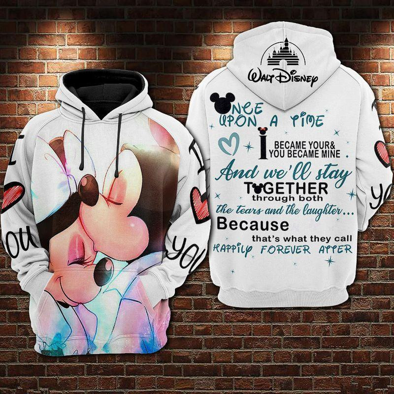 Minnie And Mickey Mouse Love, Once Upon A Time I Became Your And You Became Mine Aop Hoodie