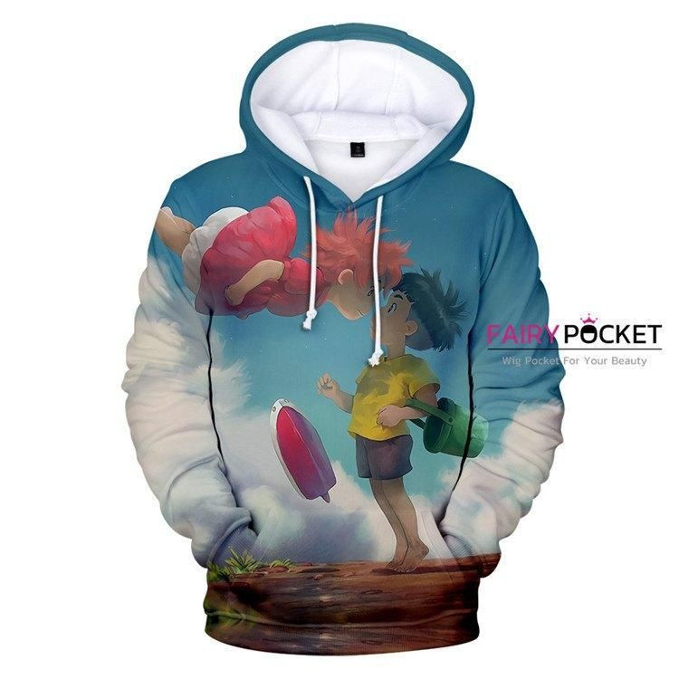 Ponyo on the Cliff Ponyo Sousuke 3D All Over Print Hoodie & Zip Hoodie