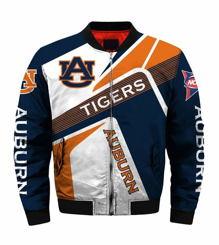 Auburn Tigers Navy Blue Orange Bomber Jacket V2