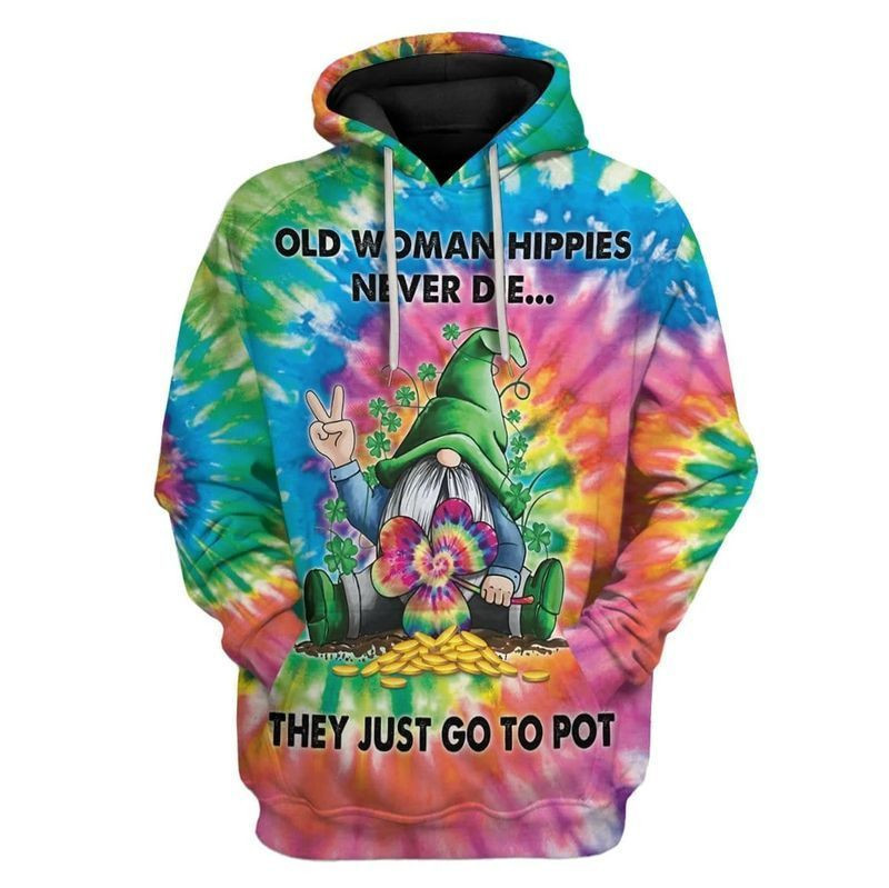 St Patrick's Day Old Woman Never Die Over Print 3d Hoodie Zip Hoodie