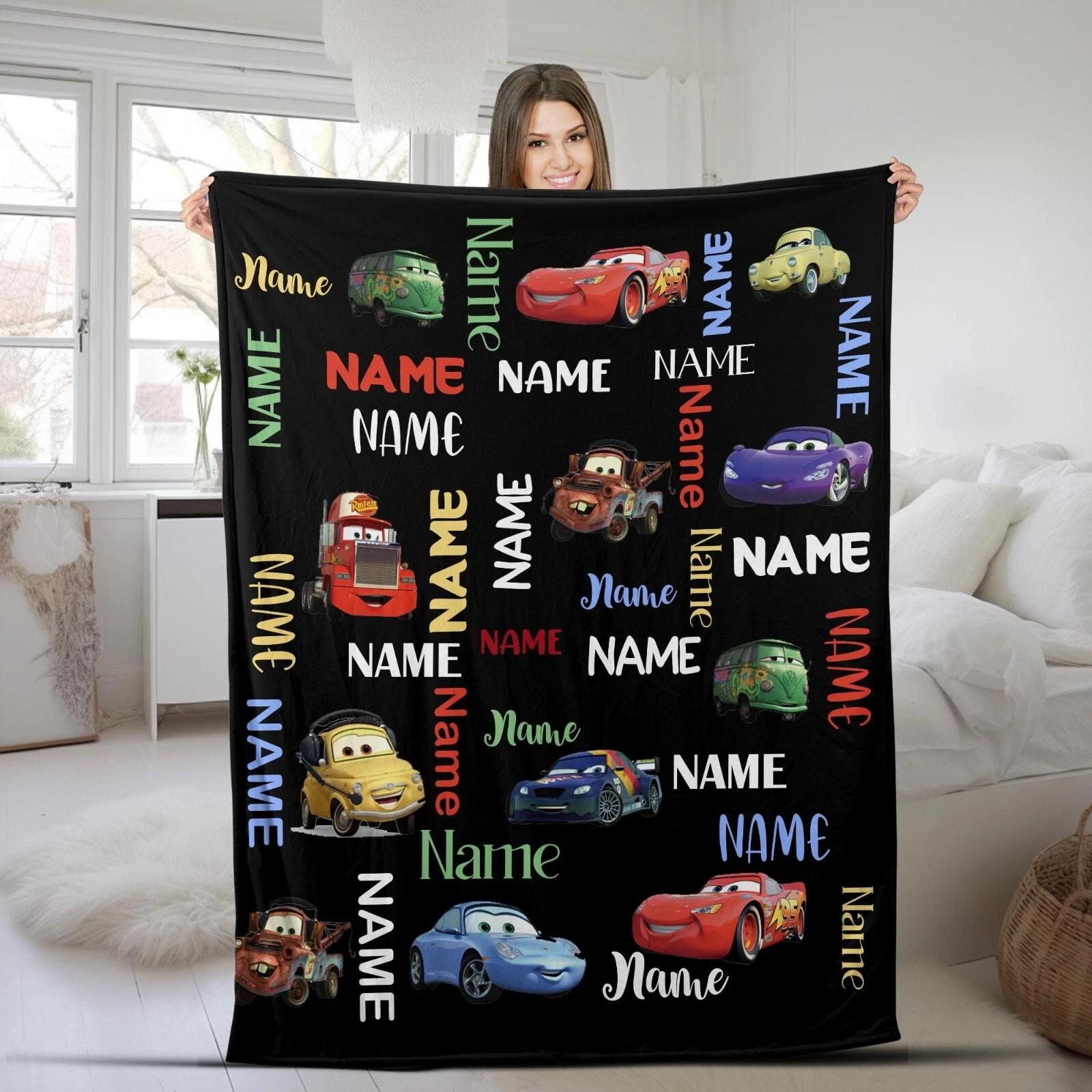 Cars Blanket Personalized Cars Velveteen Plush Fleece Sherpa Blanket