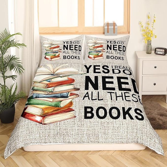 Book Bedding Set Yes I Really Do Need All These Books Duvet Covers